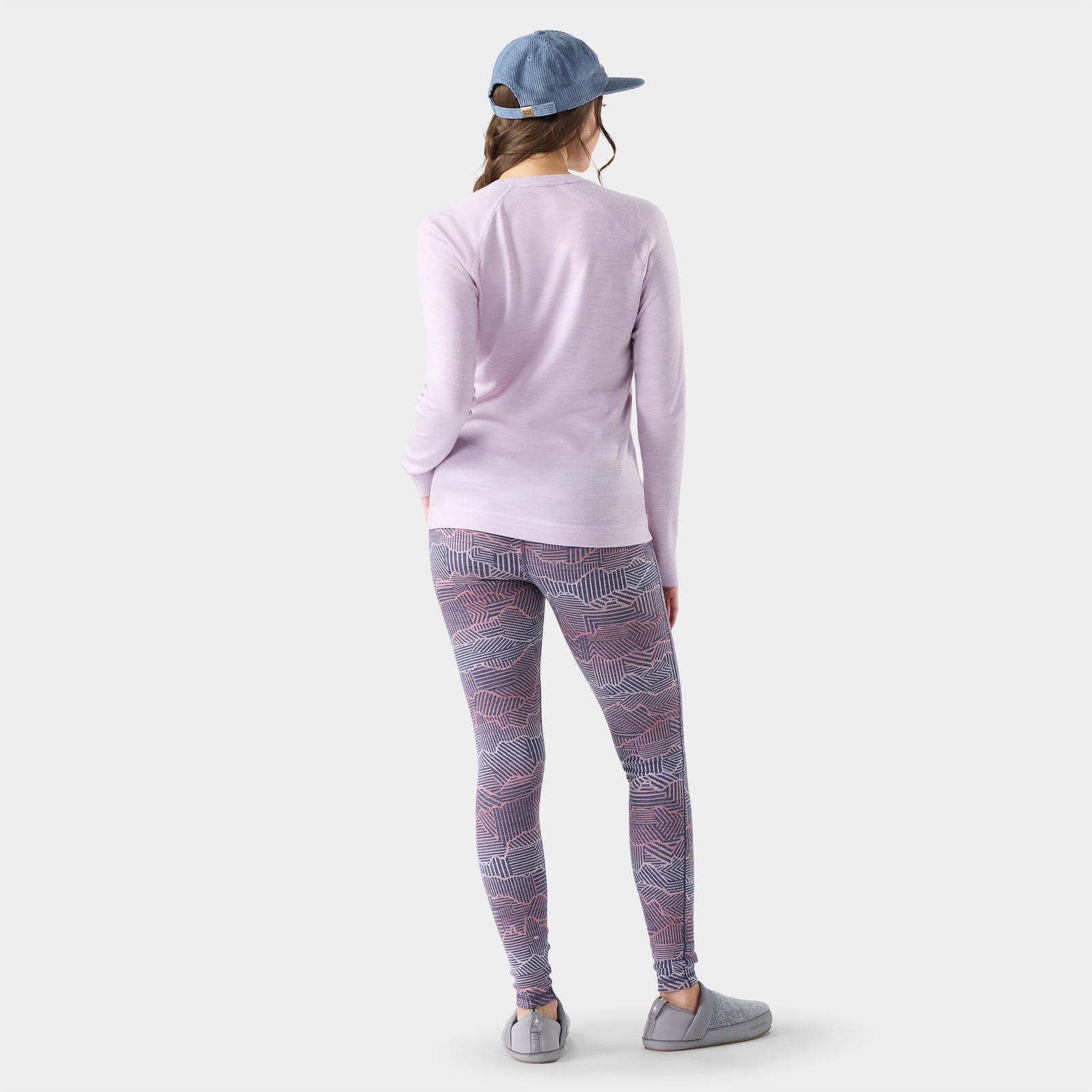 Women's Classic Thermal Merino Base Layer Crew Lavender Sky Heather - ver - 2