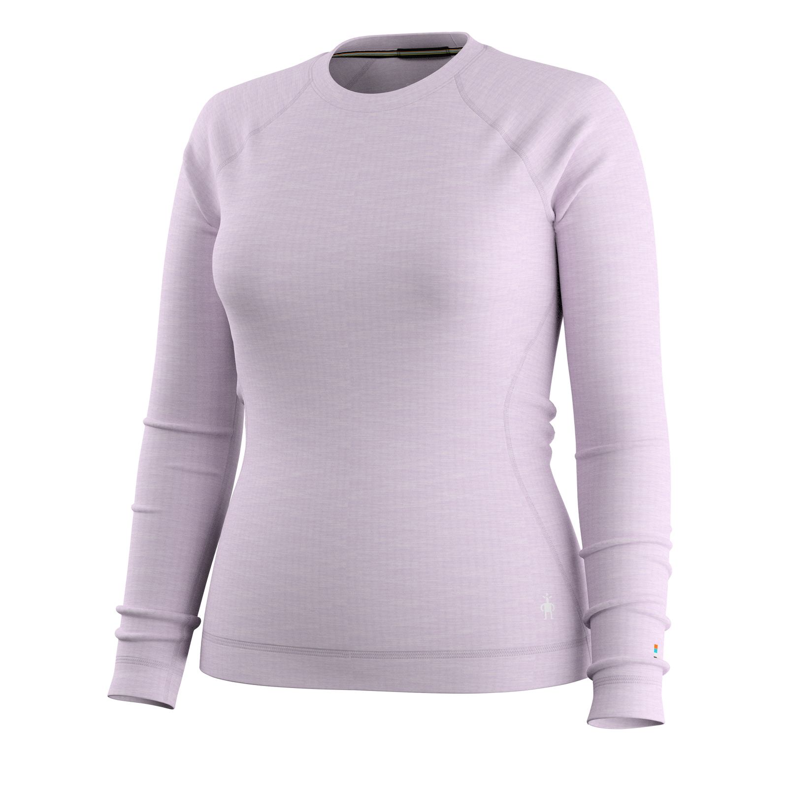 Women's Classic Thermal Merino Base Layer Crew Lavender Sky Heather - ver - 3
