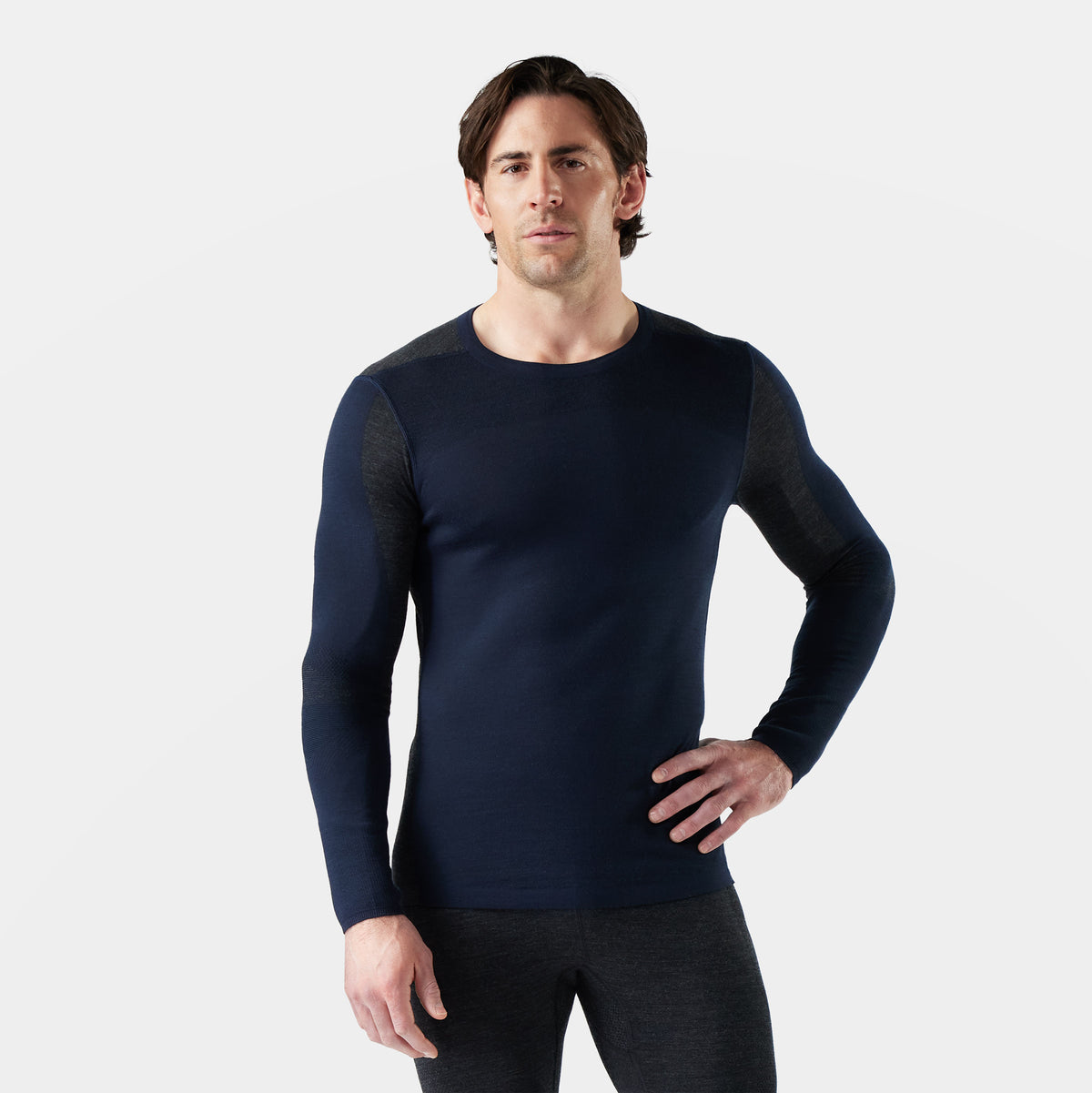 Haut de base thermal à encolure ronde et contraste de couleurs Intraknit™ Merino pour hommes  - 1