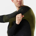 Men's Intraknit™ Thermal Merino Base Layer Colorblock Crew Winter Moss-Charcoal - ver - 3