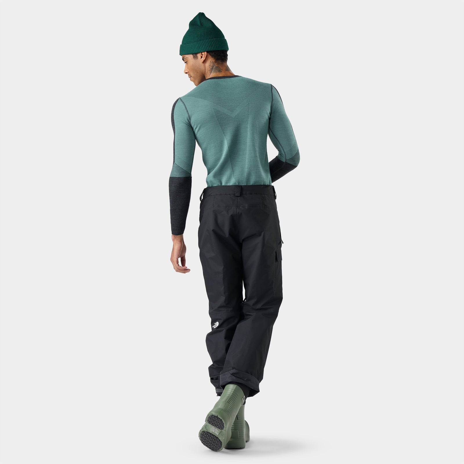 Men's Intraknit™ Thermal Merino Base Layer Colorblock Crew Dark Mink-Burnt Sienna - ver - 2