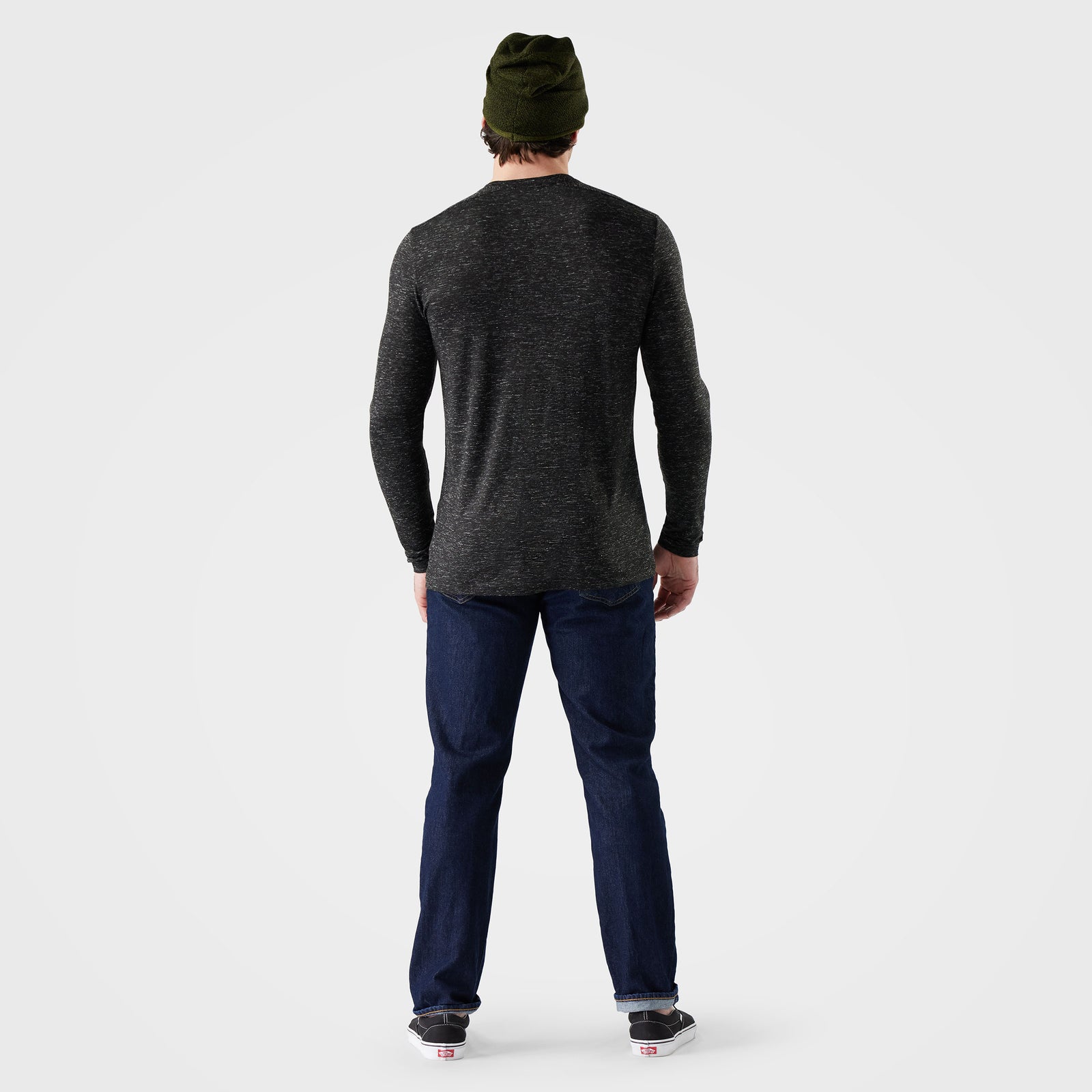 T-shirt à poche et manches longues en mélange de chanvre Merino pour hommes  - voir - 2