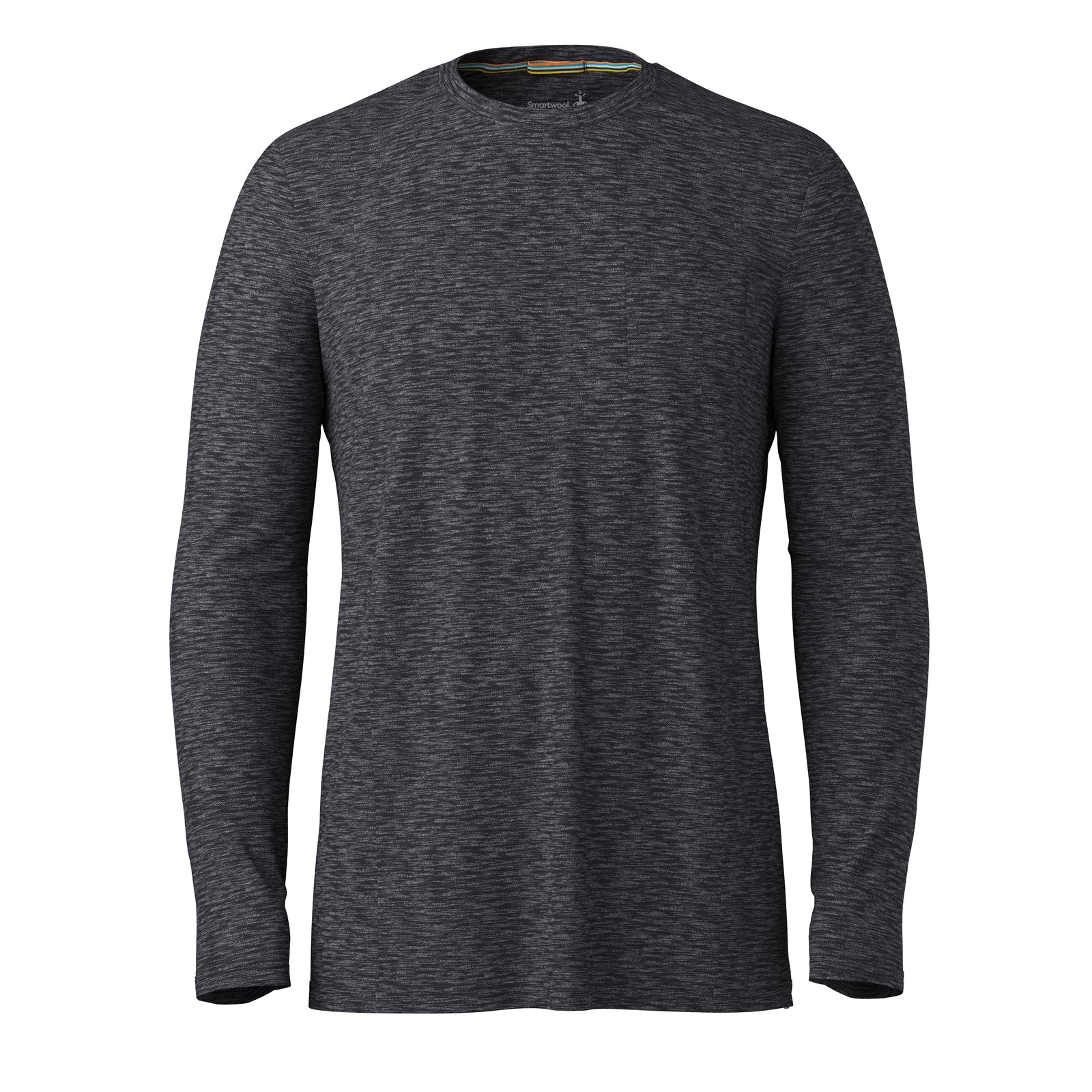 T-shirt à poche et manches longues en mélange de chanvre Merino pour hommes  - voir - 3