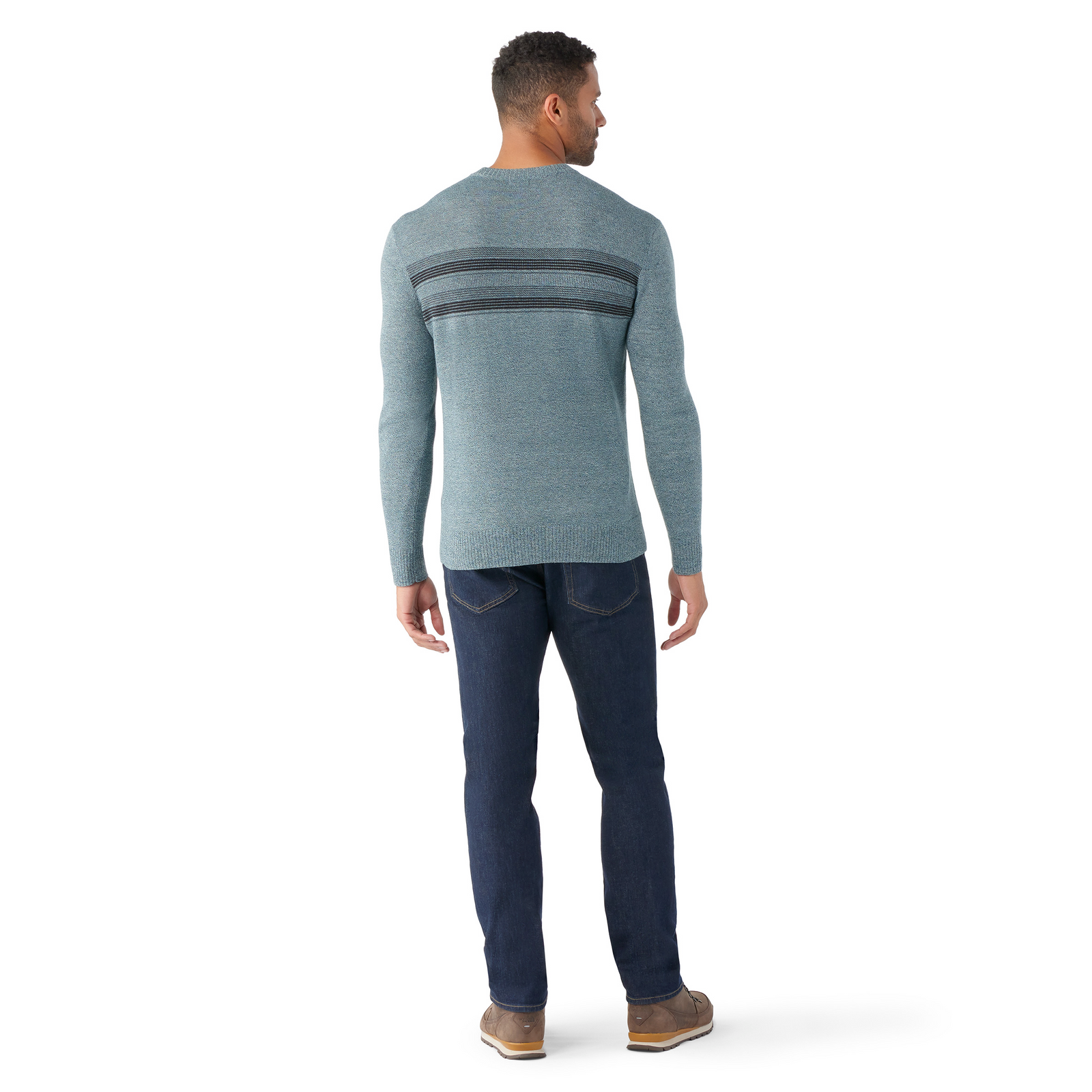 Men's Sparwood Stripe Crew Sweater Toasted Coconut-Light Gray - ver - 6