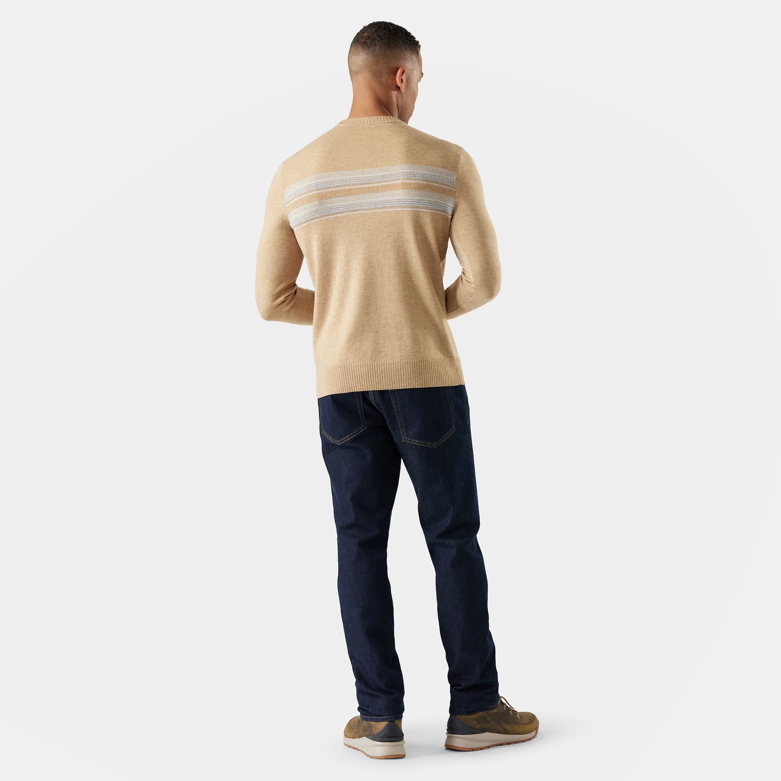 Men's Sparwood Stripe Crew Sweater Toasted Coconut-Light Gray - ver - 2