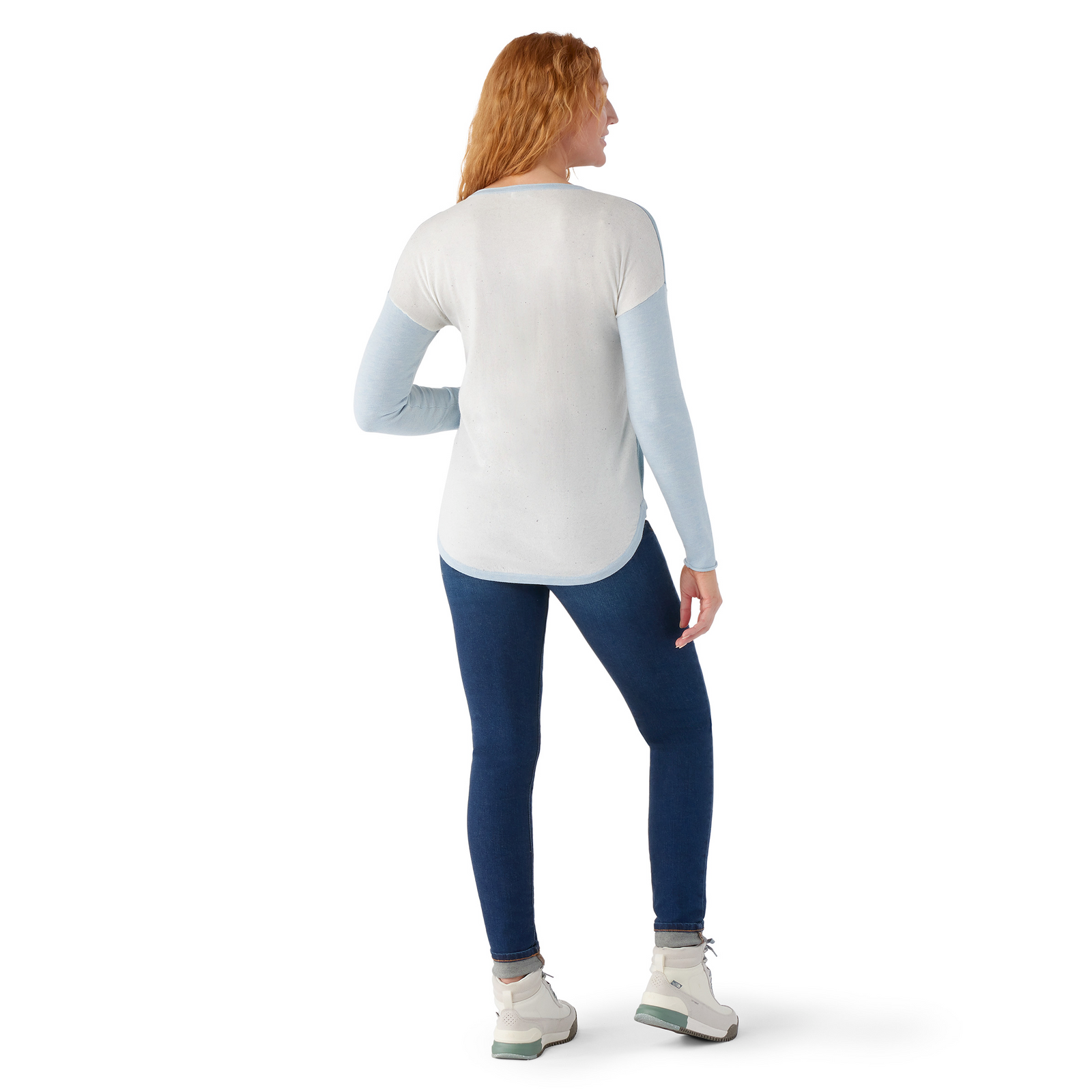 Women's Shadow Pine Colorblock Crew Sweater Almond Donegal - ver - 2