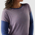 Women's Shadow Pine Colorblock Crew Sweater Almond Donegal - ver - 27