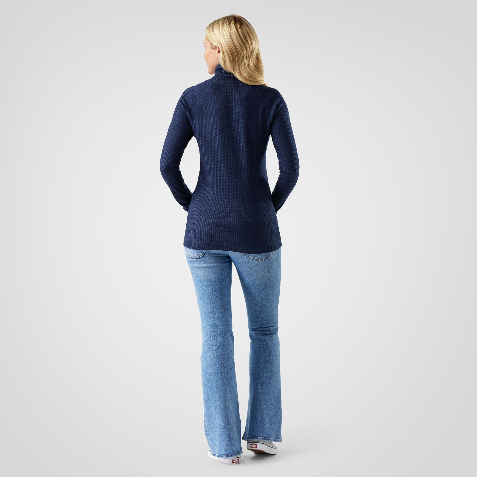 Women's Thermal Merino Rib Turtleneck Mink-Chalk Violet Heather - ver - 2