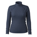 Women's Thermal Merino Rib Turtleneck Mink-Chalk Violet Heather - ver - 3