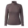 Women's Thermal Merino Rib Turtleneck Mink-Chalk Violet Heather - ver - 3