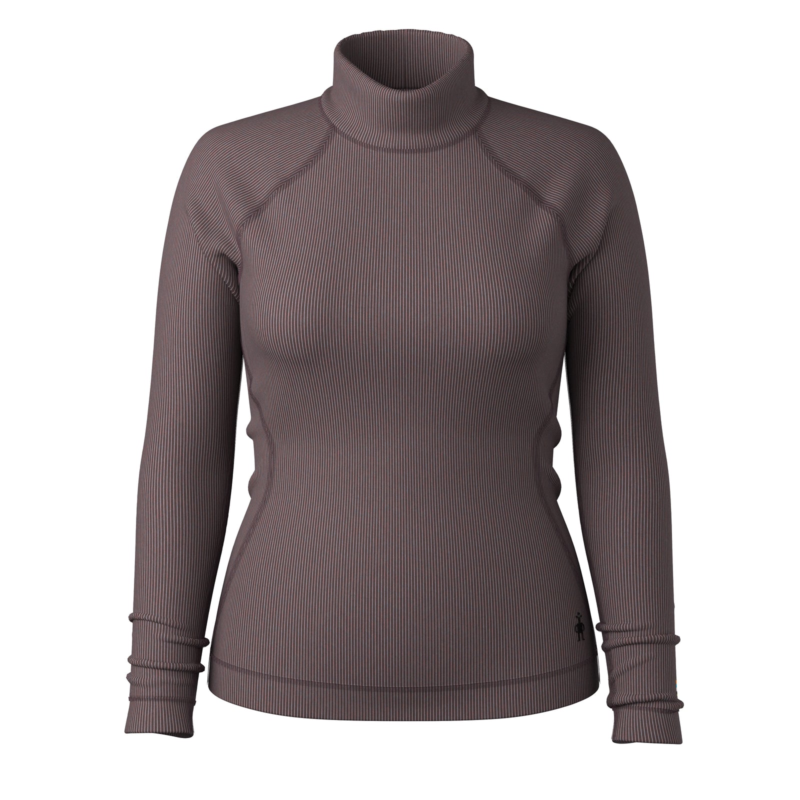 Women's Thermal Merino Rib Turtleneck Mink-Chalk Violet Heather - ver - 3
