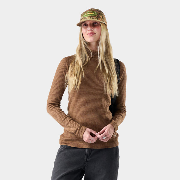 Col roulé thermal Merino côtelé pour femmes