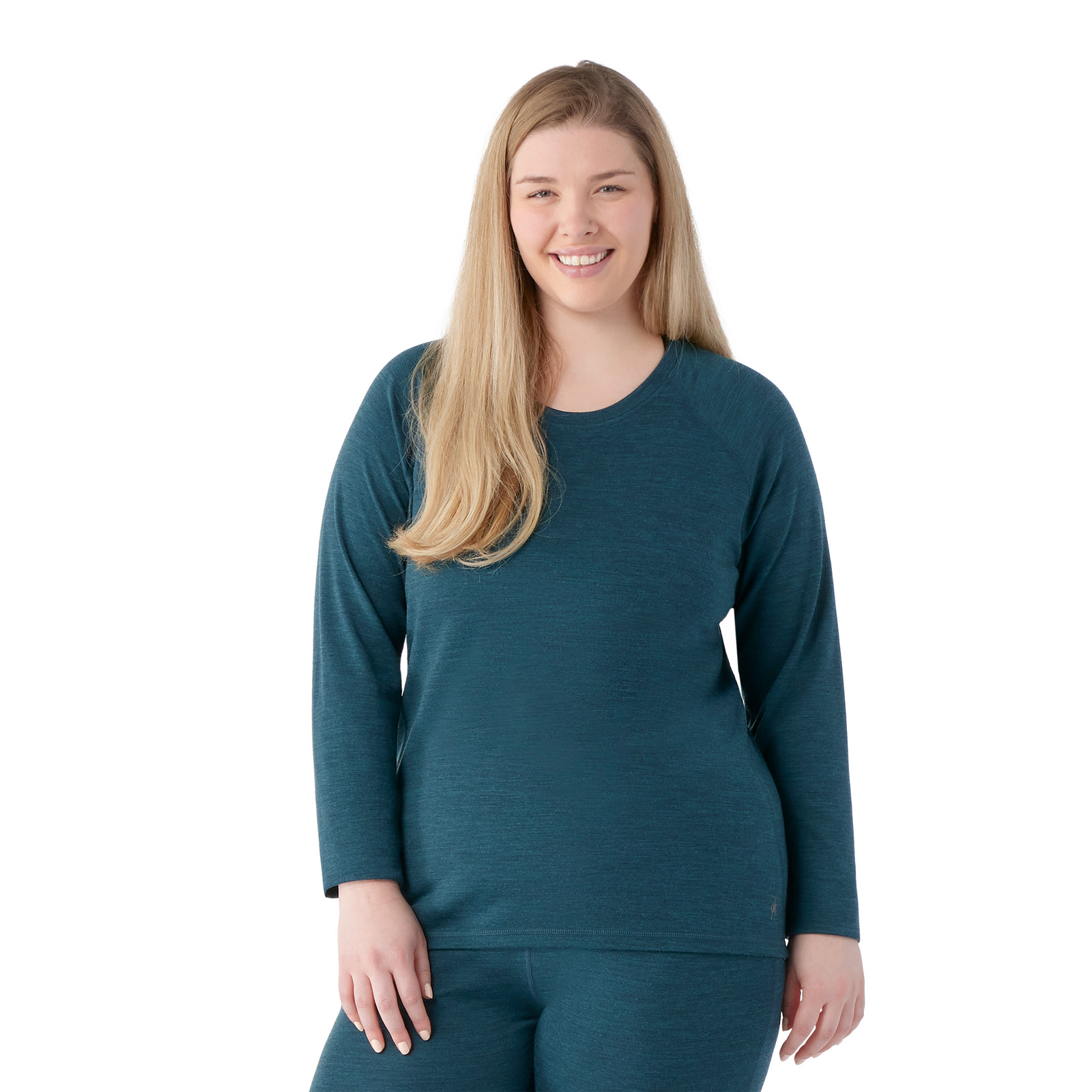 Women's Classic Thermal Merino Base Layer Crew Plus Black - ver - 1