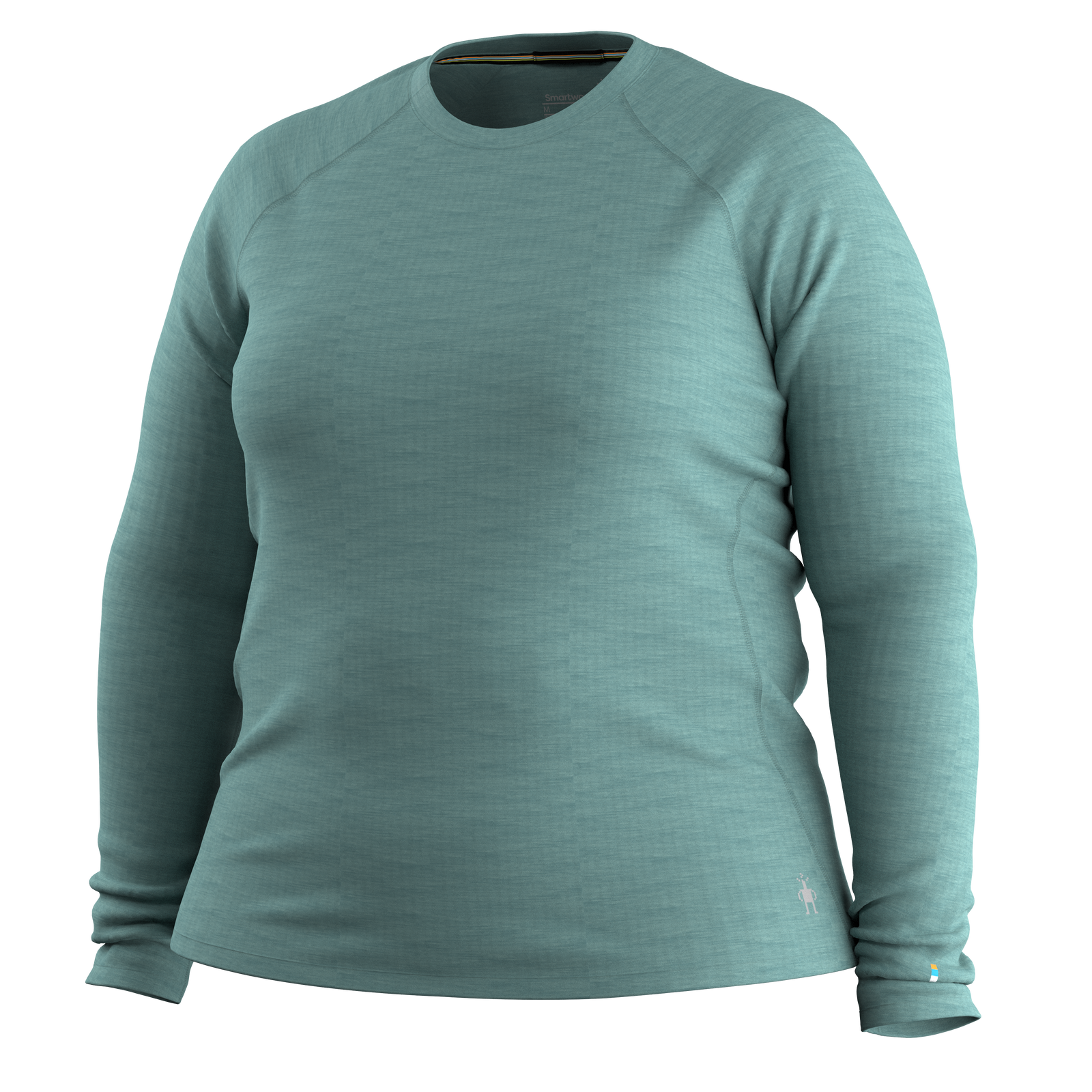 Women's Classic Thermal Merino Base Layer Crew Plus Dark Teal Heather - ver - 3