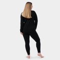 Women's Classic Thermal Merino Base Layer Bottom Plus Twilight Blue Heather - ver - 2
