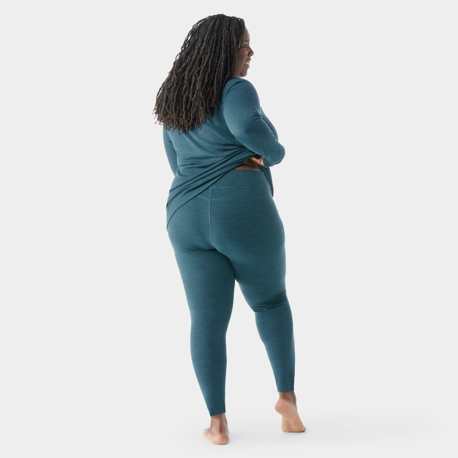Women's Classic Thermal Merino Base Layer Bottom Plus Twilight Blue Heather - ver - 2