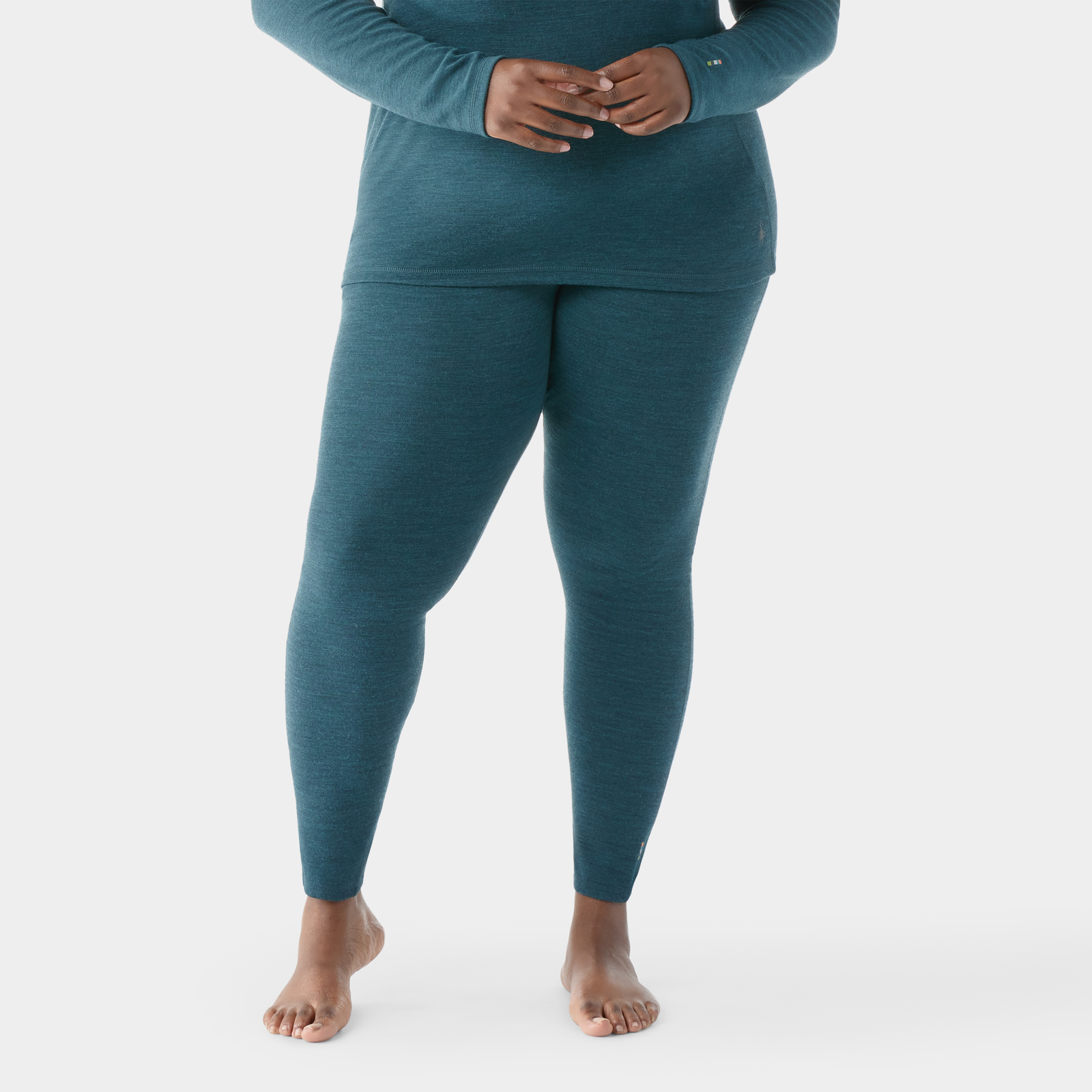 Women's Classic Thermal Merino Base Layer Bottom Plus Twilight Blue Heather - ver - 1