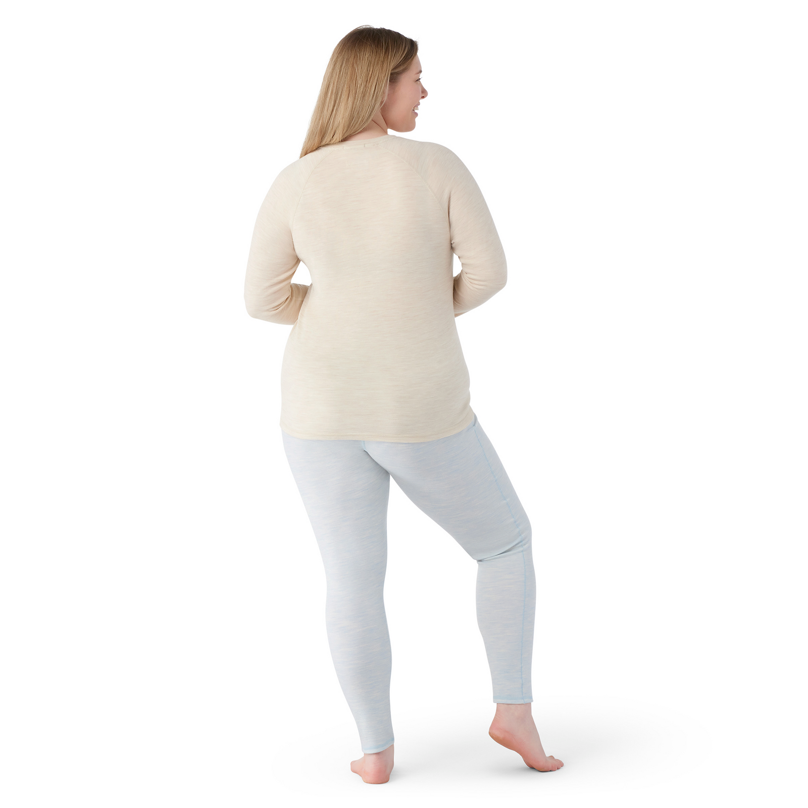 Women's Classic Thermal Merino Base Layer Crew Plus Chalk Violet Heather - ver - 5