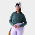 Women's Classic Thermal Merino Base Layer Crew Plus Twilight Foggy Pines - ver - 1