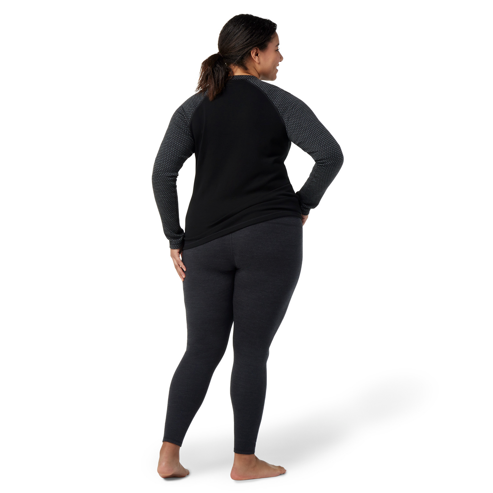 Women's Classic Thermal Merino Base Layer Bottom Plus Black - ver - 2
