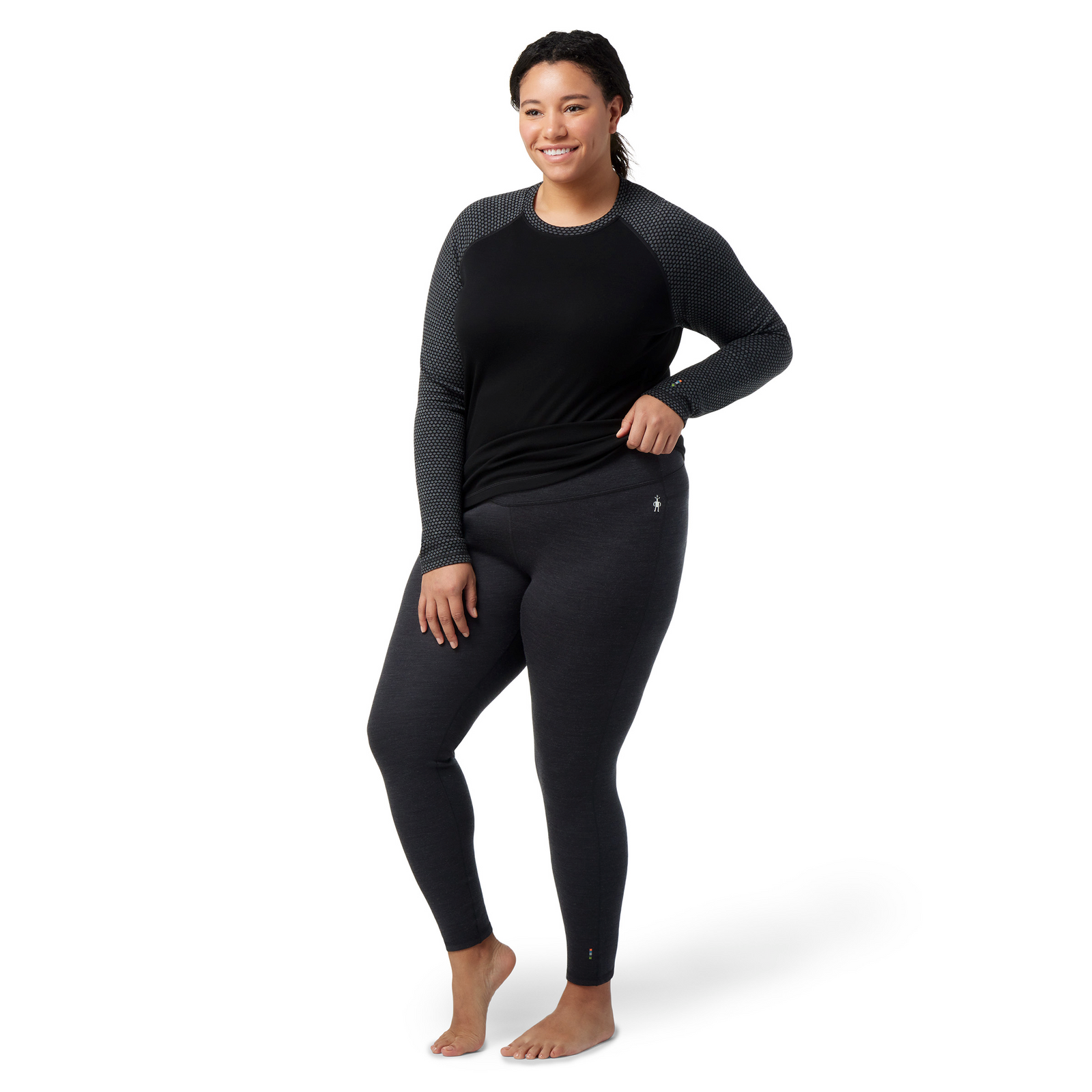 Women's Classic Thermal Merino Base Layer Bottom Plus Black - ver - 1