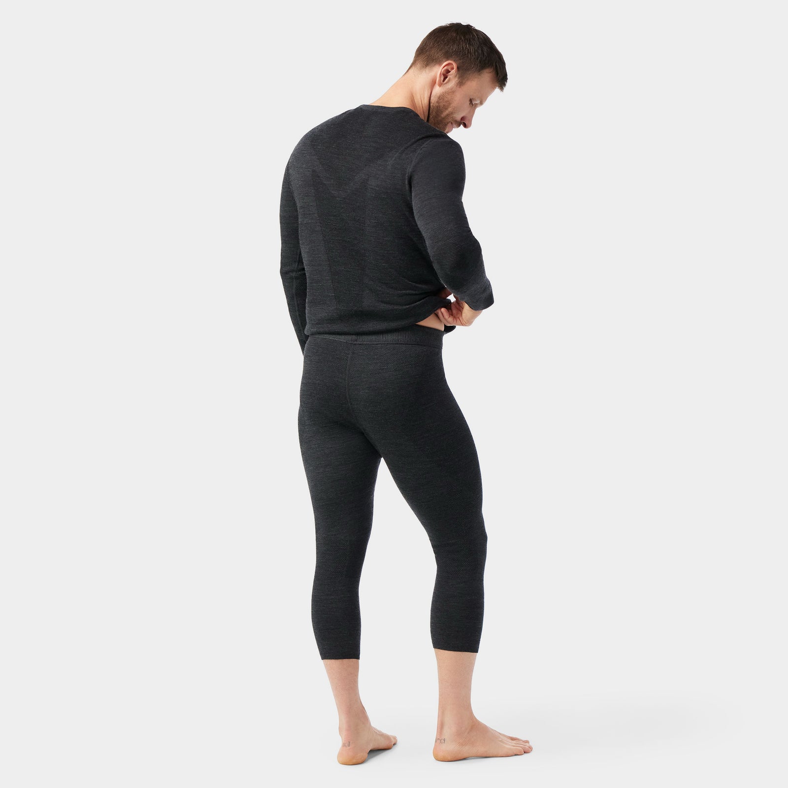 Men's Intraknit™ Thermal Merino Base Layer 3/4 Bottom Charcoal Heather-Black - ver - 2