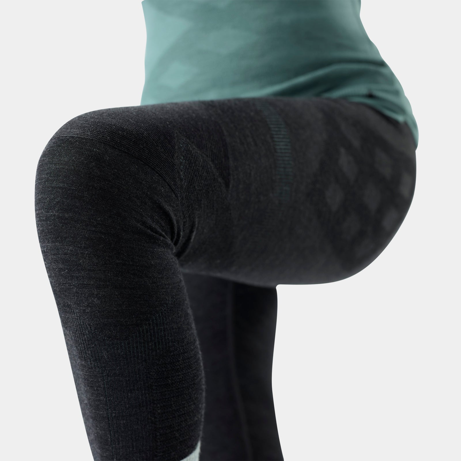 Women's Intraknit™ Thermal Merino Base Layer Bottom Charcoal-Dusty Teal - ver - 3