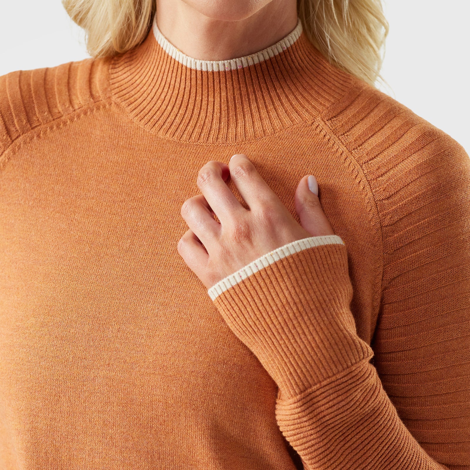 Women's Edgewood Mock Neck Sweater Terracotta Heather - ver - 3