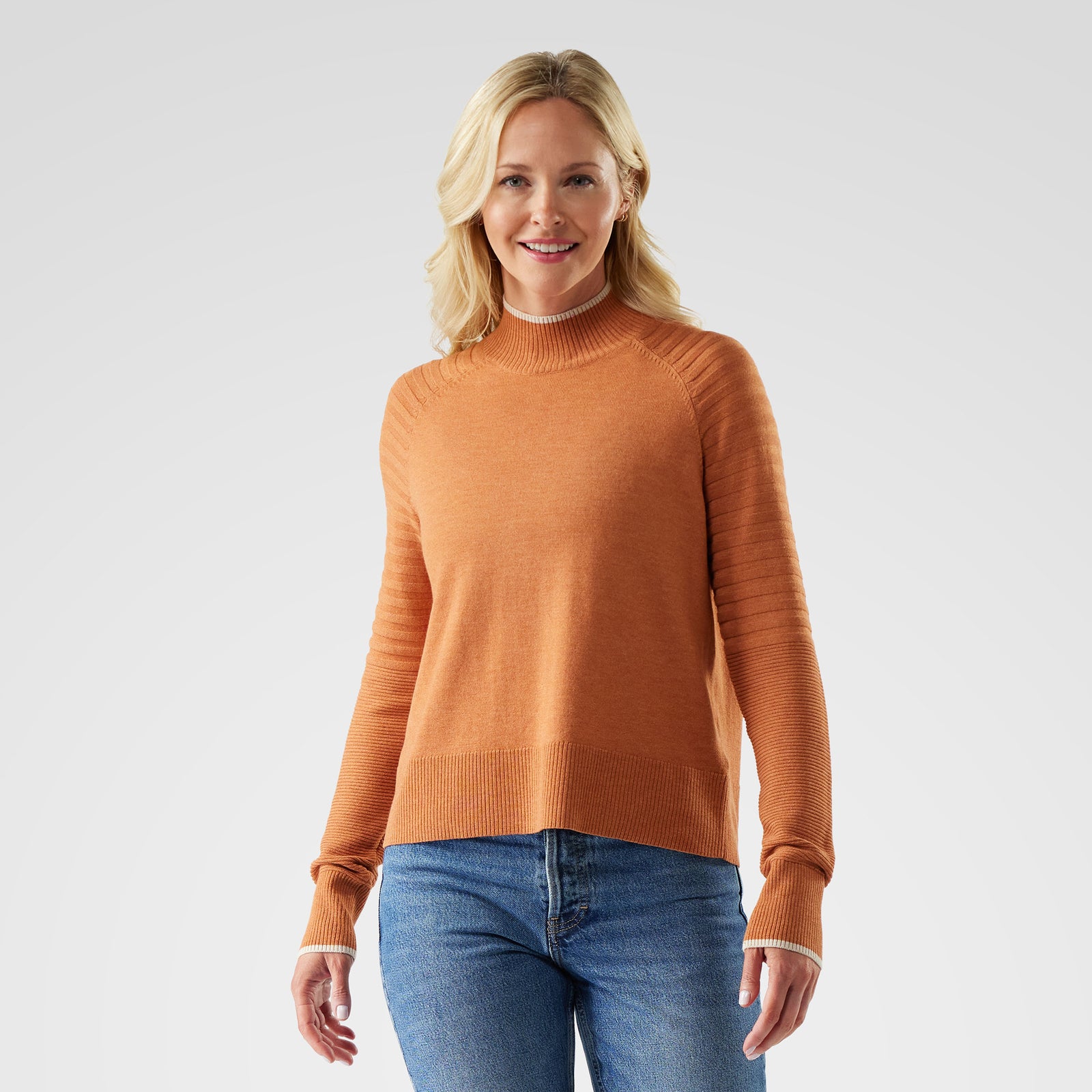 Women's Edgewood Mock Neck Sweater Terracotta Heather - ver - 1
