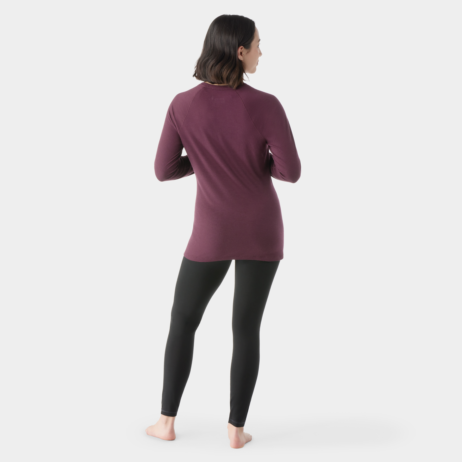 Women's Classic All-Season Merino Base Layer Crew Purple Storm Mountain - ver - 2