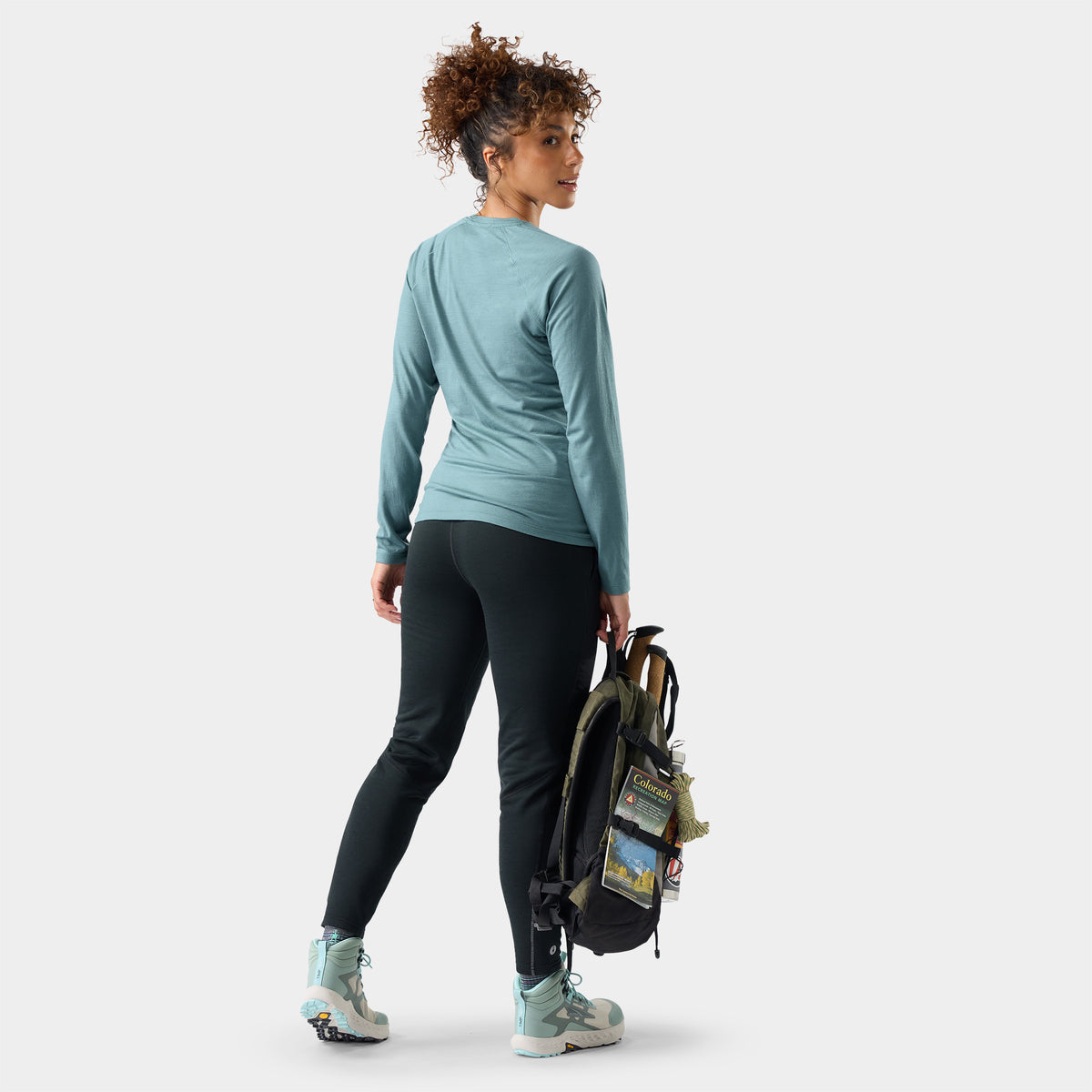 Women's Classic All-Season Merino Base Layer Crew Dusty Teal - 2