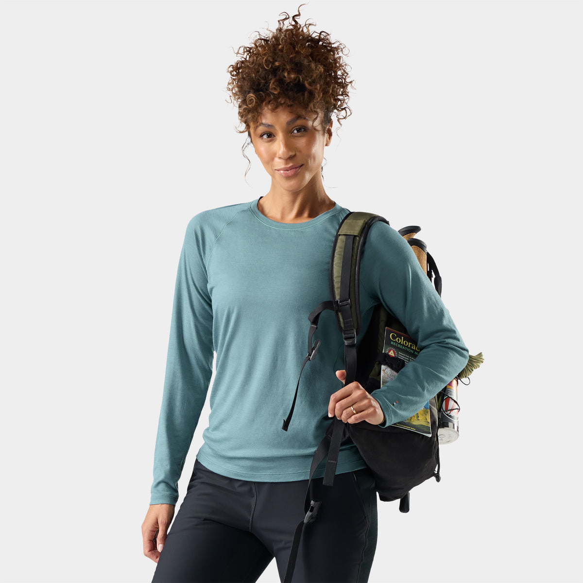 Women's Classic All-Season Merino Base Layer Crew Dusty Teal - 