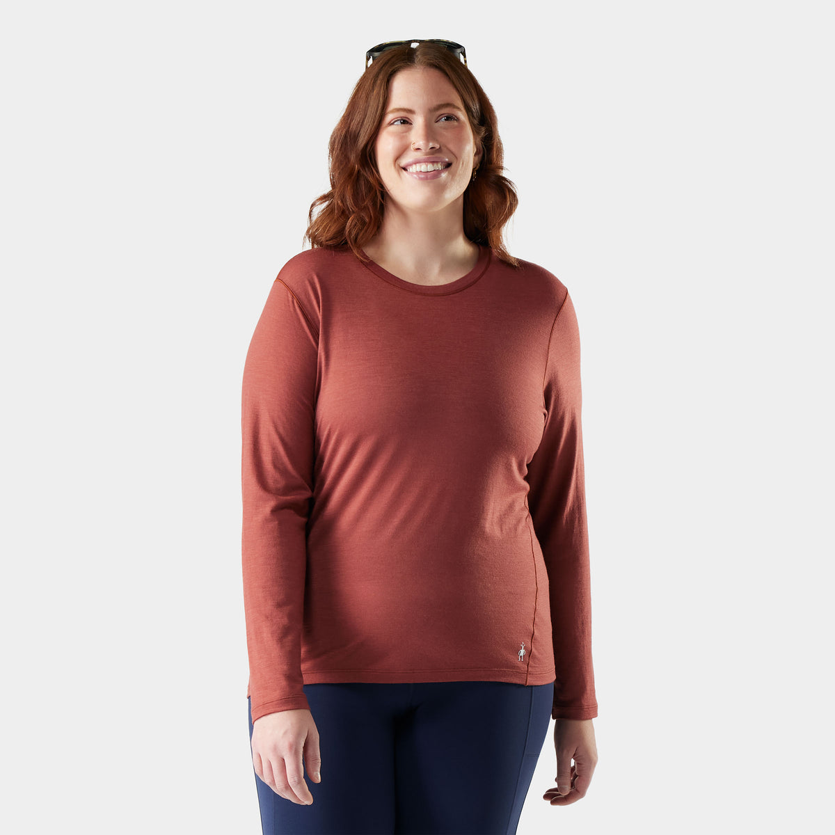 Women's Classic All-Season Merino Base Layer Crew Plus Burnt Sienna - 1