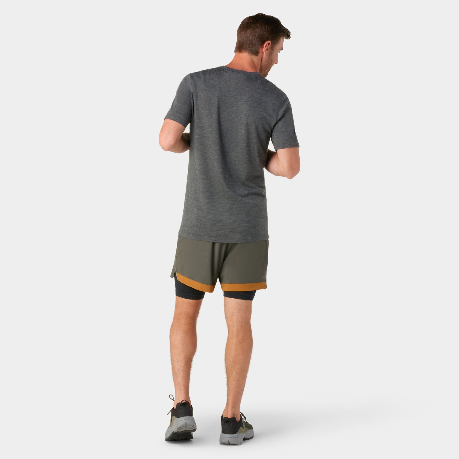 Men's Merino Short Sleeve Tee Sable Brown Mountain - ver - 2
