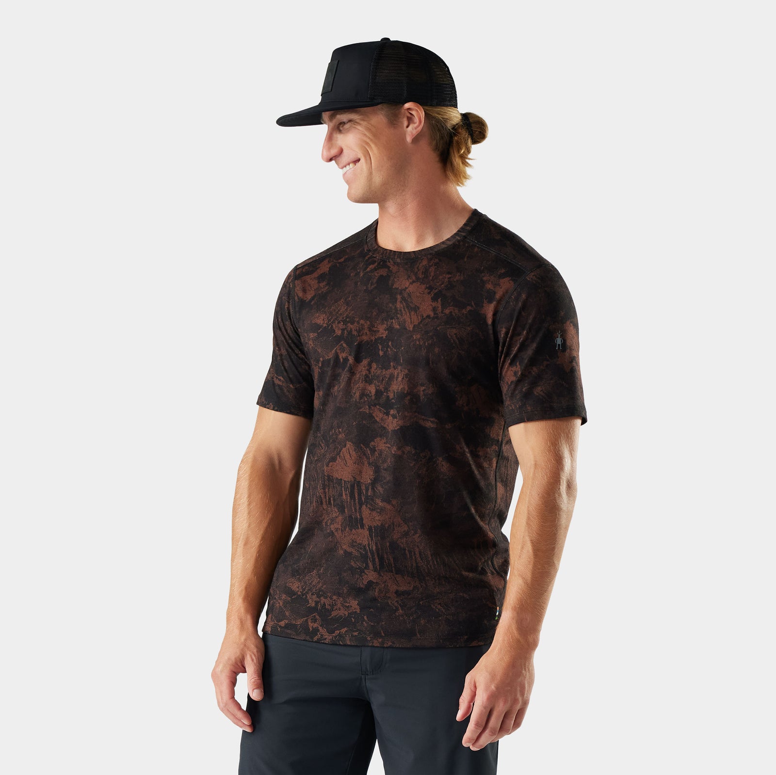 Men's Merino Short Sleeve Tee Sable Brown Mountain - ver - 1