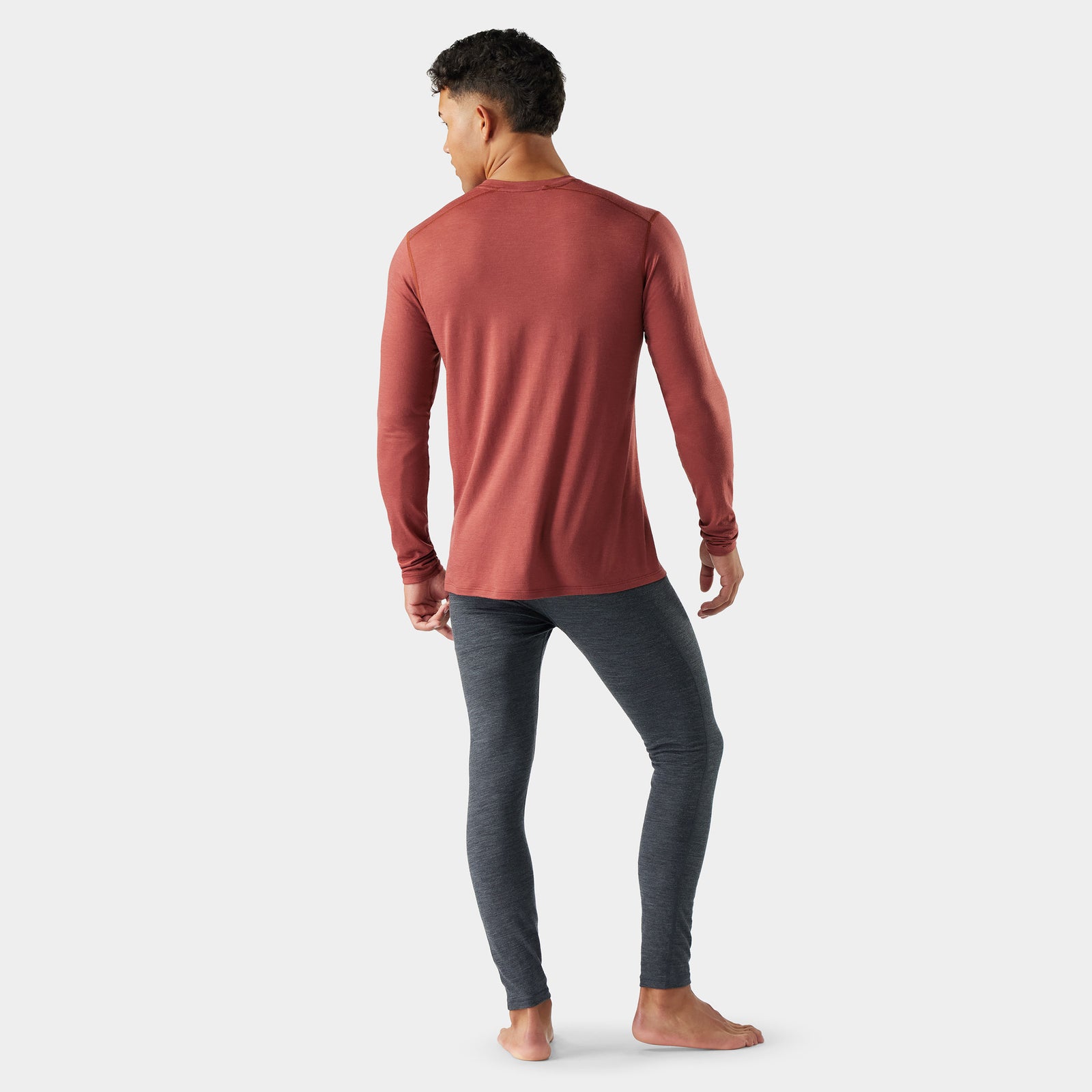 Men's Classic All-Season Merino Base Layer Crew Burnt Sienna - ver - 2