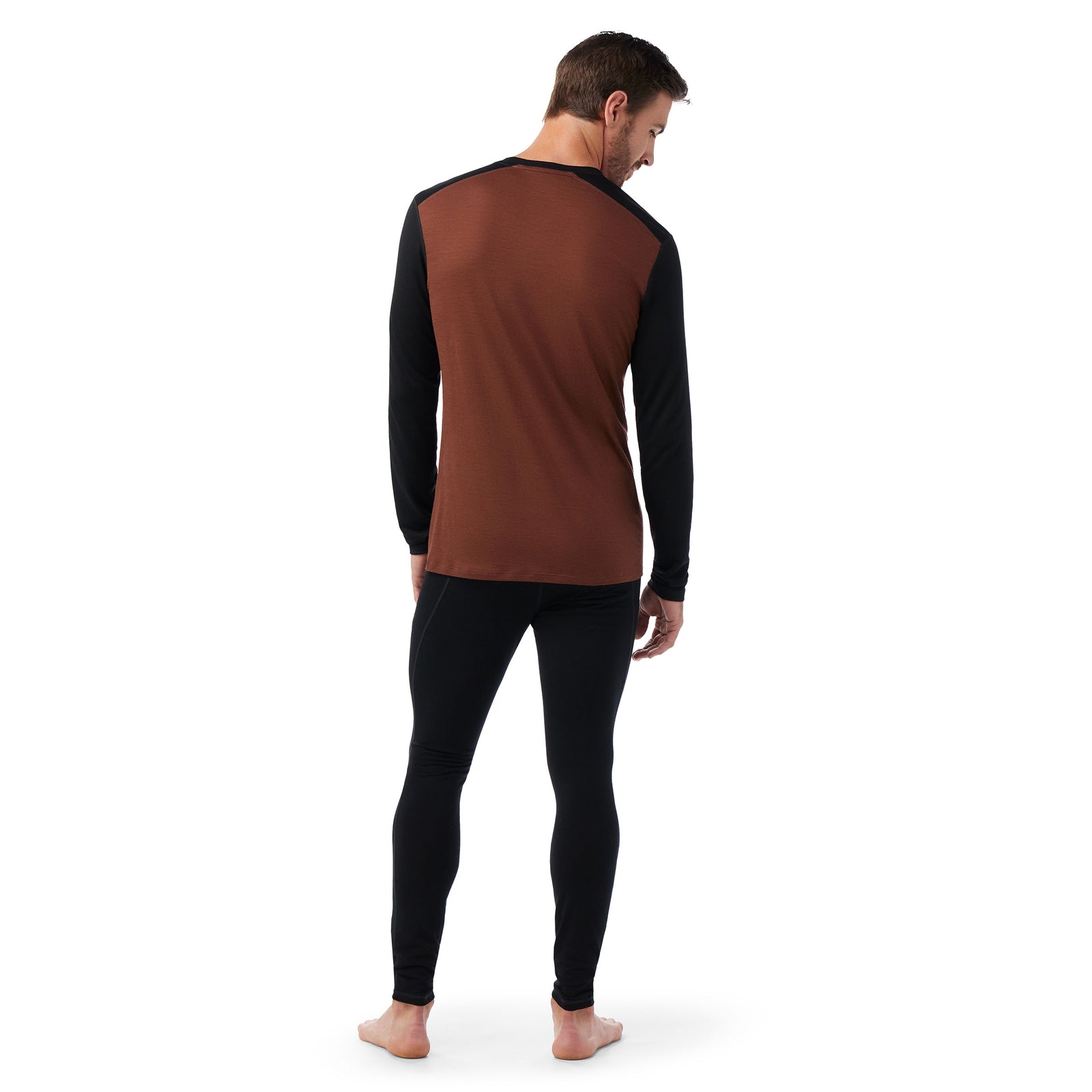 Men's Classic All-Season Merino Base Layer Crew Sable Brown Mountain - ver - 2