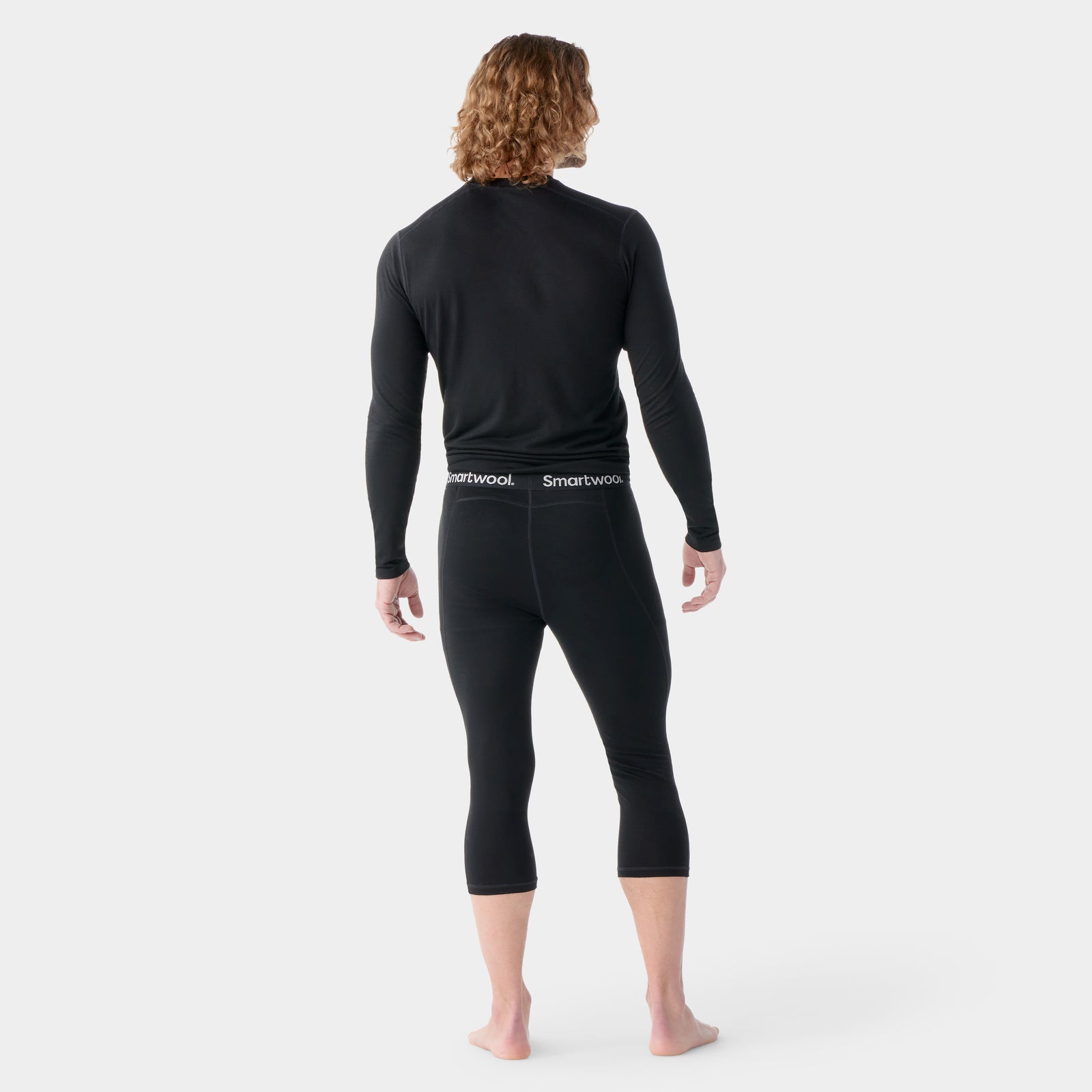 Men's Classic All-Season Merino Base Layer 3/4 Bottom Black - ver - 2