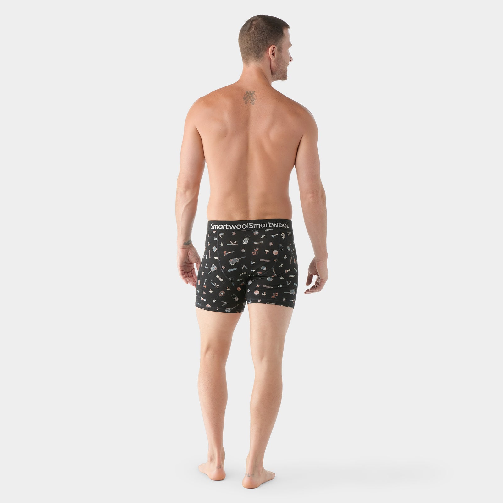 Men's Merino Print Boxer Brief Blue Summit Sector - ver - 8
