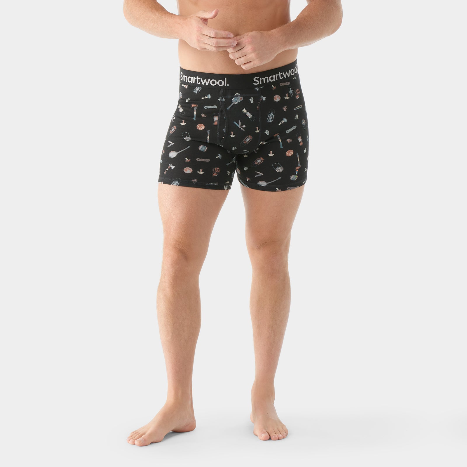 Men's Merino Print Boxer Brief Blue Summit Sector - ver - 7