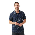 Men's Everyday Short Sleeve Button Down Dusty Teal Geo Floral - ver - 1