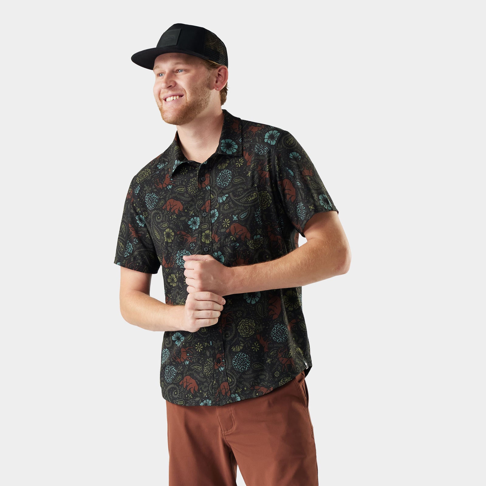 Chemise à manches courtes à imprimé pour hommes  - voir - 1