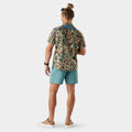 Men's Everyday Short Sleeve Button Down Dusty Teal Geo Floral - ver - 2