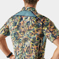 Men's Everyday Short Sleeve Button Down Dusty Teal Geo Floral - ver - 3