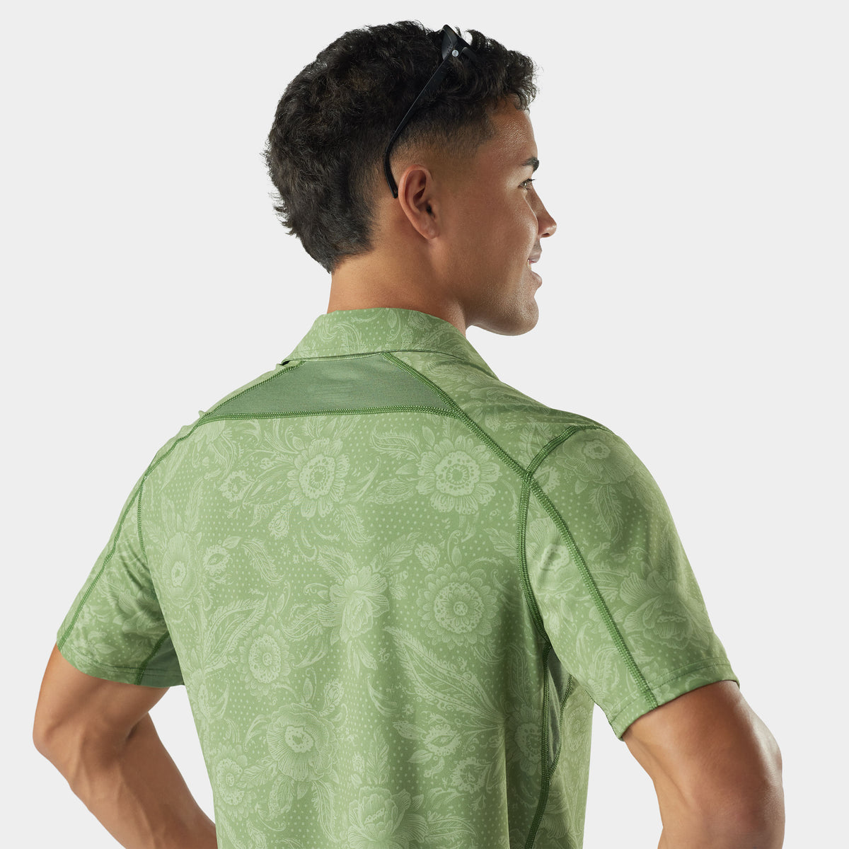Men's Everyday Short Sleeve Button Down Black Paisley - 3