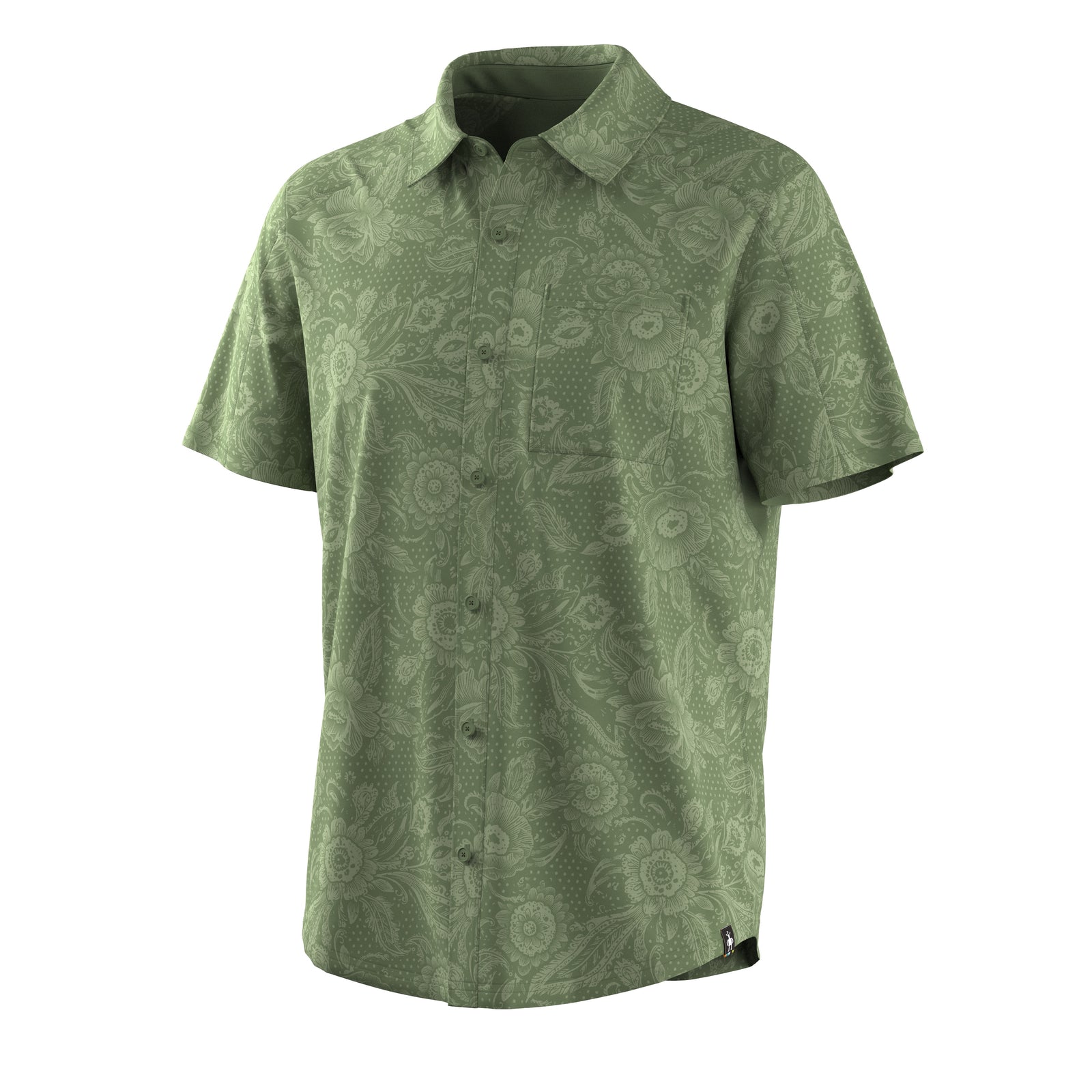 Men's Everyday Short Sleeve Button Down Black Paisley - ver - 4