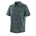 Men's Everyday Short Sleeve Button Down Dusty Teal Geo Floral - ver - 4