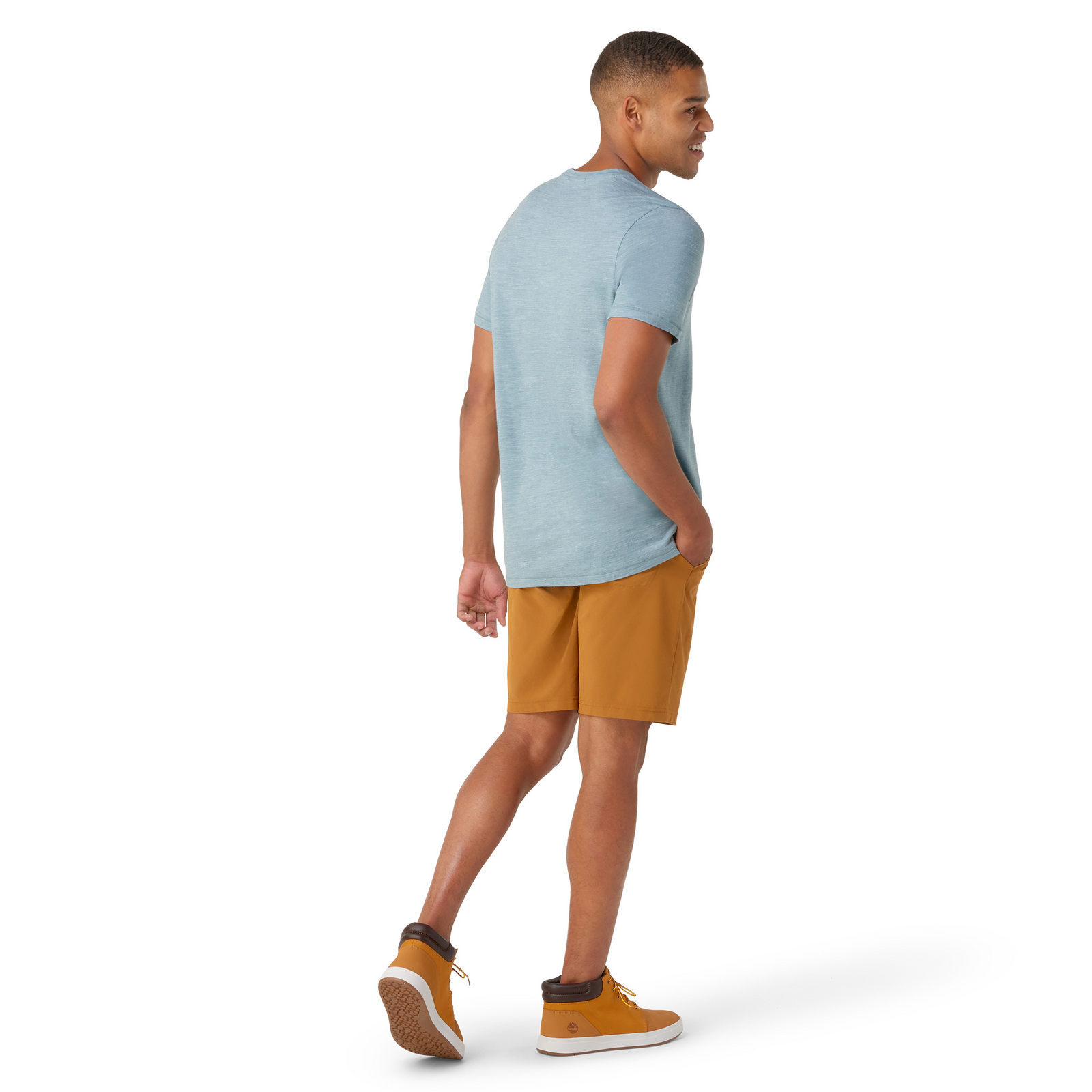 T-shirt à manches courtes poche Merino en mélange de chanvre pour hommes  - voir - 2