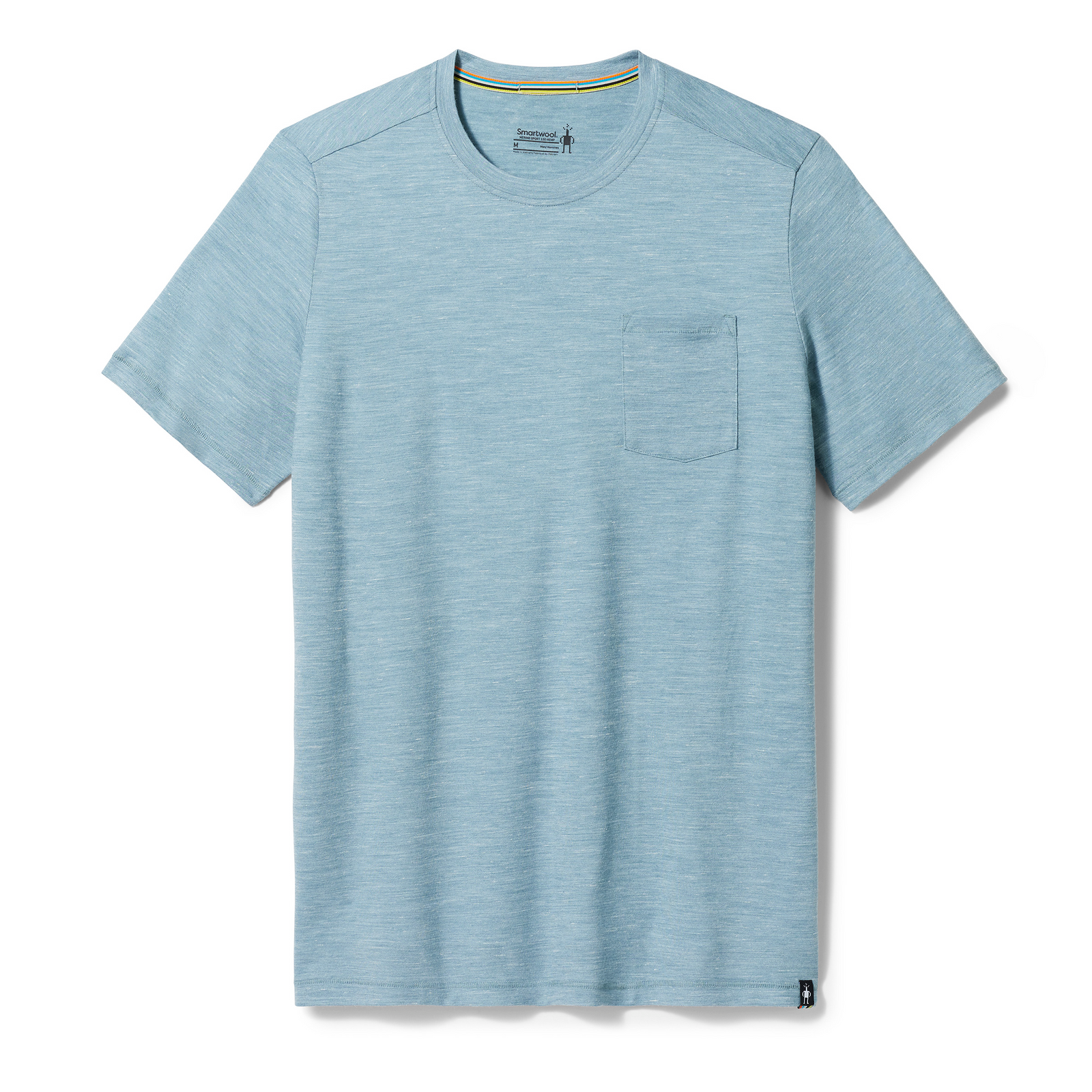 T-shirt à manches courtes poche Merino en mélange de chanvre pour hommes  - voir - 3