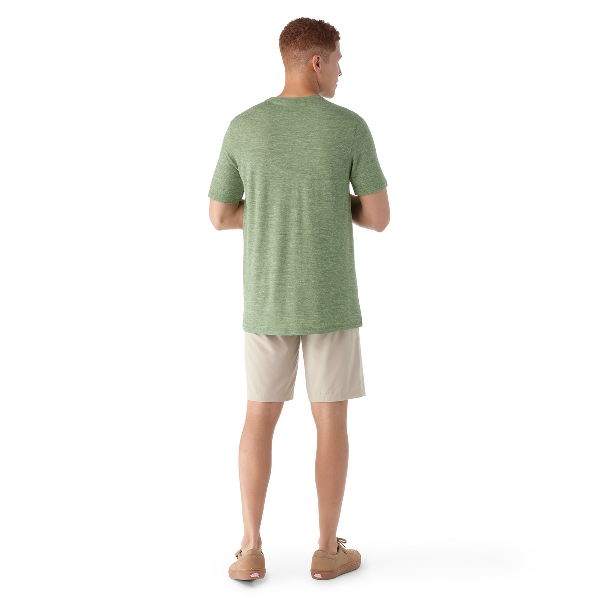 Men's Merino Hemp Blend Short Sleeve Pocket Tee Fern Green Heather - ver - 2